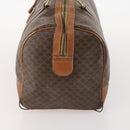 CELINE Macadam Canvas Boston Bag PVC Leather Brown Gold Auth 173617-3