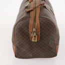 CELINE Macadam Canvas Boston Bag PVC Leather Brown Gold Auth 173617-4