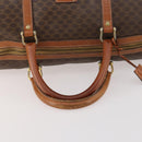 CELINE Macadam Canvas Boston Bag PVC Leather Brown Gold Auth 173617-7
