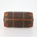 CELINE Macadam Canvas Boston Bag PVC Leather Brown Gold Auth 173617-5