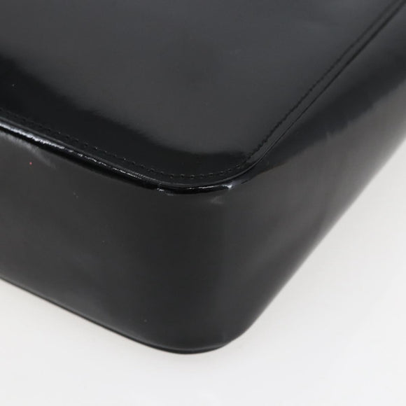 GUCCI Bamboo Hand Bag Patent leather Black 002 1061 Auth 173619