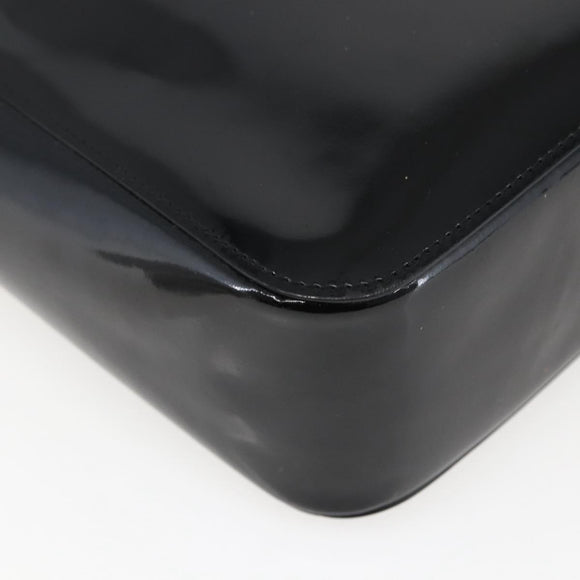 GUCCI Bamboo Hand Bag Patent leather Black 002 1061 Auth 173619
