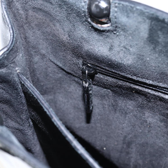 GUCCI Bamboo Hand Bag Patent leather Black 002 1061 Auth 173619