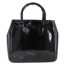 GUCCI Bamboo Hand Bag Patent leather Black 002 1061 Auth 173619-13