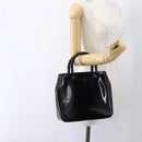 GUCCI Bamboo Hand Bag Patent leather Black 002 1061 Auth 173619-23