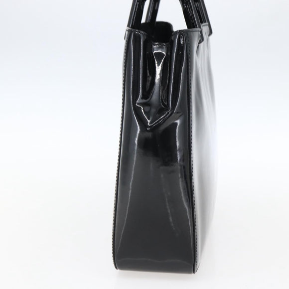 GUCCI Bamboo Hand Bag Patent leather Black 002 1061 Auth 173619