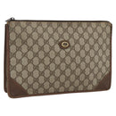 GUCCI GG Supreme Pouch PVC Beige Gold 89 01 029 Auth 173621-1