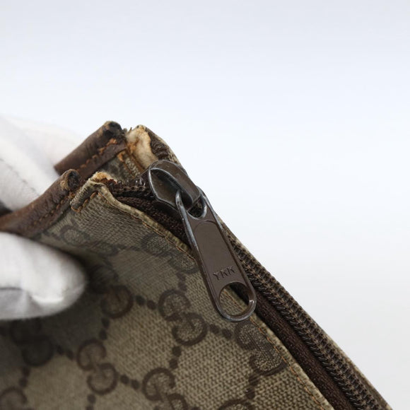 GUCCI GG Supreme Pouch PVC Beige Gold 89 01 029 Auth 173621