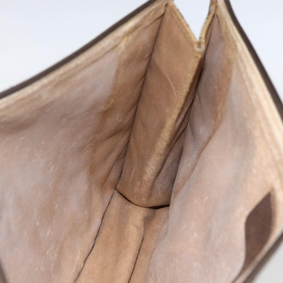 GUCCI GG Supreme Pouch PVC Beige Gold 89 01 029 Auth 173621