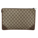 GUCCI GG Supreme Pouch PVC Beige Gold 89 01 029 Auth 173621-2