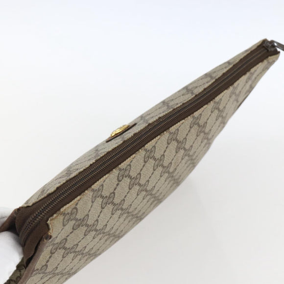GUCCI GG Supreme Pouch PVC Beige Gold 89 01 029 Auth 173621
