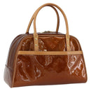 LOUIS VUITTON Monogram Vernis Tompkins Square Bag Bronze M91103 LV Auth 173622-1