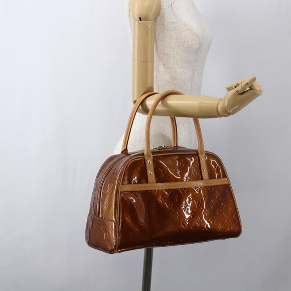 LOUIS VUITTON Monogram Vernis Tompkins Square Bag Bronze M91103 LV Auth 173622