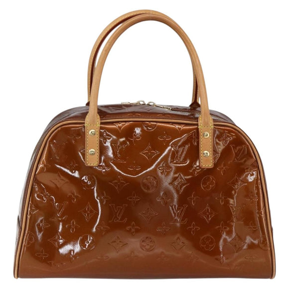 LOUIS VUITTON Monogram Vernis Tompkins Square Bag Bronze M91103 LV Auth 173622