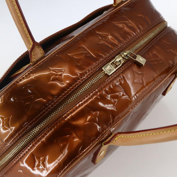 LOUIS VUITTON Monogram Vernis Tompkins Square Bag Bronze M91103 LV Auth 173622