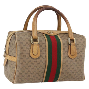 GUCCI Micro GG Supreme Web Sherry Line Bag PVC Beige 002 58 4422 Auth 173627