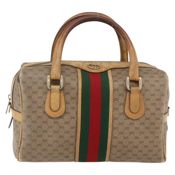 GUCCI Micro GG Supreme Web Sherry Line Bag PVC Beige 002 58 4422 Auth 173627