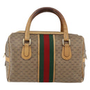 GUCCI Micro GG Supreme Web Sherry Line Bag PVC Beige 002 58 4422 Auth 173627-3