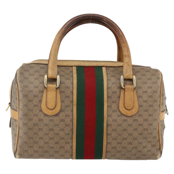 GUCCI Micro GG Supreme Web Sherry Line Bag PVC Beige 002 58 4422 Auth 173627