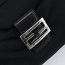 FENDI Mamma Baguette Shoulder Bag Black Silver Auth 173630-19