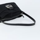 FENDI Mamma Baguette Shoulder Bag Black Silver Auth 173630-7