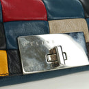 CELINE Shoulder Bag Leather Multicolor Silver Auth 173632V-15