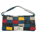CELINE Shoulder Bag Leather Multicolor Silver Auth 173632V-2