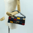 CELINE Shoulder Bag Leather Multicolor Silver Auth 173632V-23