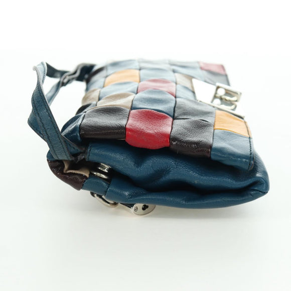 CELINE Shoulder Bag Leather Multicolor Silver Auth 173632V