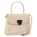 GIVENCHY Hand Bag Leather Light Beige Auth 173638-1