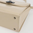 GIVENCHY Hand Bag Leather Light Beige Auth 173638-9