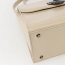 GIVENCHY Hand Bag Leather Light Beige Auth 173638-16