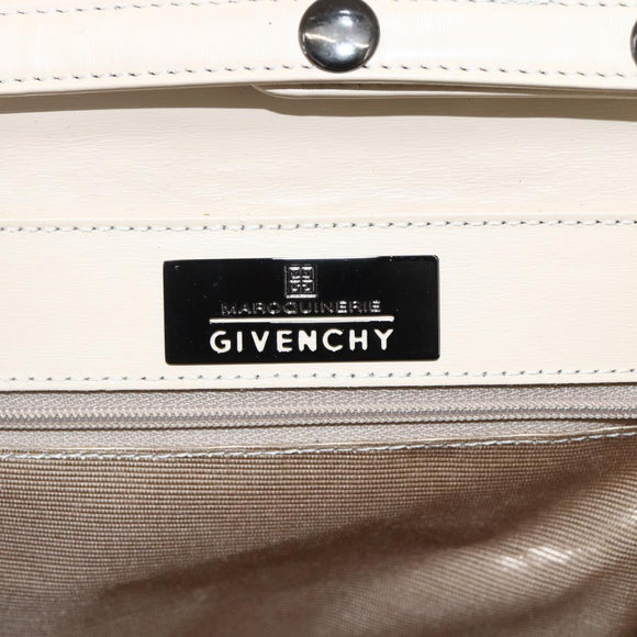GIVENCHY Hand Bag Leather Light Beige Auth 173638