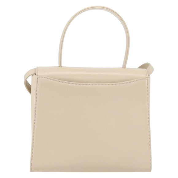 GIVENCHY Hand Bag Leather Light Beige Auth 173638
