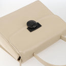 GIVENCHY Hand Bag Leather Light Beige Auth 173638-6