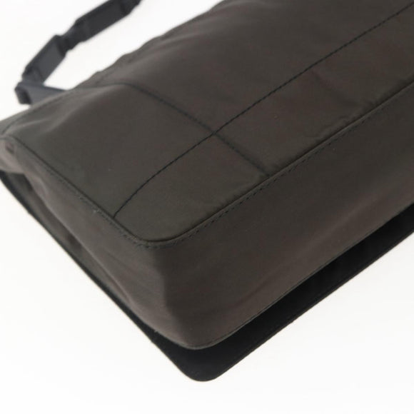 PRADA Shoulder Bag Nylon Leather Khaki Auth 173639