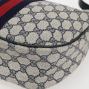 GUCCI GG Supreme Sherry Line Tote Bag PVC Navy Gold Auth 173640-10