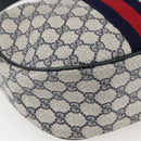 GUCCI GG Supreme Sherry Line Tote Bag PVC Navy Gold Auth 173640-11