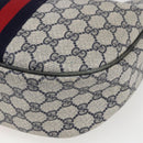 GUCCI GG Supreme Sherry Line Tote Bag PVC Navy Gold Auth 173640-12