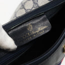 GUCCI GG Supreme Sherry Line Tote Bag PVC Navy Gold Auth 173640-16