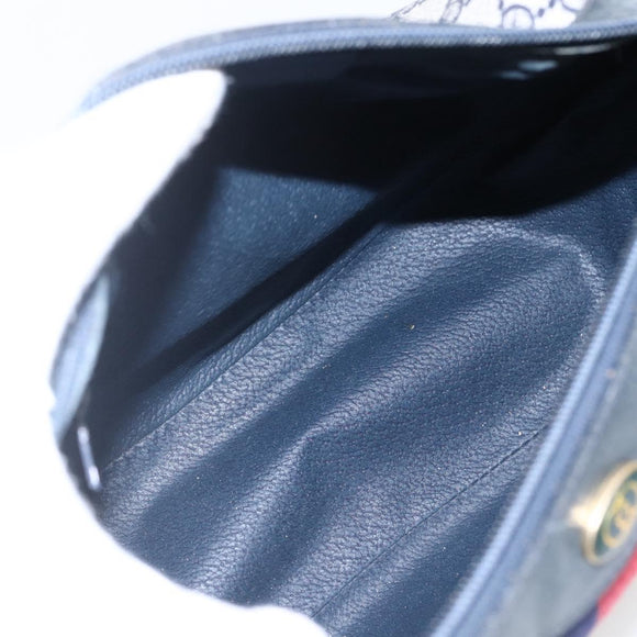 GUCCI GG Supreme Sherry Line Tote Bag PVC Navy Gold Auth 173640