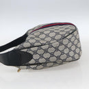 GUCCI GG Supreme Sherry Line Tote Bag PVC Navy Gold Auth 173640-4