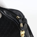 LOEWE Shoulder Bag Canvas Leather Black Gold Auth 173644-9