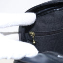 LOEWE Shoulder Bag Canvas Leather Black Gold Auth 173644-21