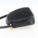 LOEWE Shoulder Bag Canvas Leather Black Gold Auth 173644-3