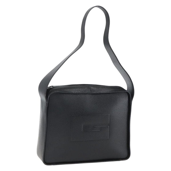 GUCCI Shoulder Bag Leather Black Silver 001 3032 Auth 173646