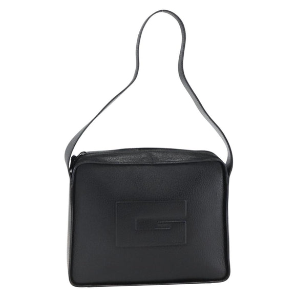GUCCI Shoulder Bag Leather Black Silver 001 3032 Auth 173646