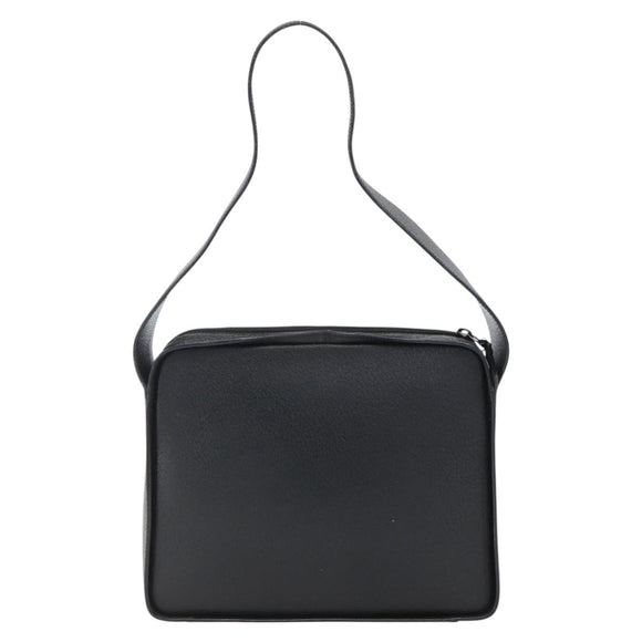 GUCCI Shoulder Bag Leather Black Silver 001 3032 Auth 173646