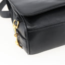 GUCCI Horsebit Shoulder Bag Leather Black Gold Auth 173650-14