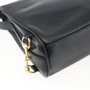 GUCCI Horsebit Shoulder Bag Leather Black Gold Auth 173650-16